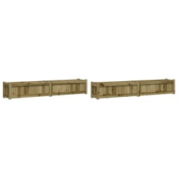 vidaXL Jardineras de exterior 2 unidades madera impregnada de pino