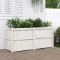 vidaXL Jardinera de madera maciza de pino blanca 150x50x70 cm