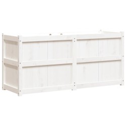 vidaXL Jardinera de madera maciza de pino blanca 150x50x70 cm