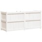 vidaXL Jardinera de madera maciza de pino blanca 150x50x70 cm