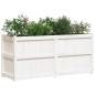 vidaXL Jardinera de madera maciza de pino blanca 150x50x70 cm