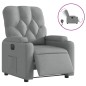 vidaXL Sillón reclinable eléctrico tela gris claro