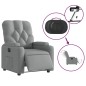 vidaXL Sillón reclinable eléctrico tela gris claro
