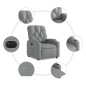 vidaXL Sillón reclinable eléctrico tela gris claro