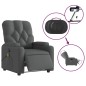vidaXL Sillón reclinable de masaje eléctrico tela gris oscuro vidaXL Sillón reclinable de masaje eléctrico tela gris oscuro