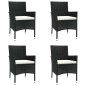 vidaXL Set de muebles jardín 5 pzas con cojines ratán sintético negro vidaXL Set de muebles jardín 5 pzas con cojines ratán sintético negro