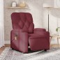 vidaXL Sillón de masaje reclinable eléctrico tela rojo tinto