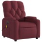 vidaXL Sillón de masaje reclinable eléctrico tela rojo tinto