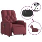 vidaXL Sillón de masaje reclinable eléctrico tela rojo tinto