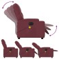 vidaXL Sillón de masaje reclinable eléctrico tela rojo tinto