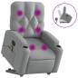 vidaXL Sillón de masaje reclinable de pie de tela gris claro vidaXL Sillón de masaje reclinable de pie de tela gris claro