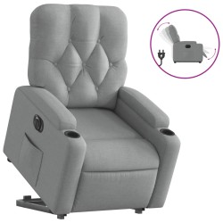 vidaXL Sillón eléctrico reclinable elevable de tela gris claro