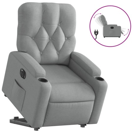 vidaXL Sillón eléctrico reclinable elevable de tela gris claro
