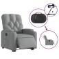 vidaXL Sillón eléctrico reclinable elevable de tela gris claro