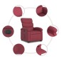 vidaXL Sillón eléctrico reclinable elevable de tela rojo tinto