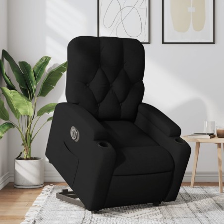 vidaXL Sillón eléctrico reclinable elevable de tela negro