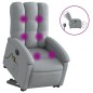 vidaXL Sillón de masaje eléctrico reclinable elevable tela gris claro vidaXL Sillón de masaje eléctrico reclinable elevable tela gris claro