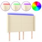 vidaXL Cabecero con LED cuero sintético color crema 147x16x118/128 cm vidaXL Cabecero con LED cuero sintético color crema 147x16x118/128 cm