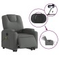 vidaXL Sillón de masaje eléctrico reclinable elevable tela gris oscuro vidaXL Sillón de masaje eléctrico reclinable elevable tela gris oscuro
