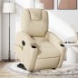 vidaXL Sillón de masaje eléctrico reclinable elevable tela crema vidaXL Sillón de masaje eléctrico reclinable elevable tela crema