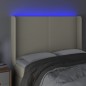 vidaXL Cabecero con LED cuero sintético color crema 147x16x118/128 cm vidaXL Cabecero con LED cuero sintético color crema 147x16x118/128 cm