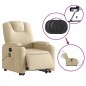 vidaXL Sillón de masaje eléctrico reclinable elevable tela crema vidaXL Sillón de masaje eléctrico reclinable elevable tela crema
