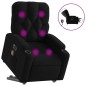vidaXL Sillón de masaje eléctrico reclinable elevable tela negro