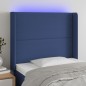 vidaXL Cabecero con LED de tela azul 103x16x118/128 cm vidaXL Cabecero con LED de tela azul 103x16x118/128 cm