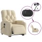 vidaXL Sillón de masaje eléctrico reclinable elevable tela crema vidaXL Sillón de masaje eléctrico reclinable elevable tela crema