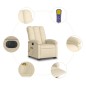 vidaXL Sillón de masaje eléctrico reclinable elevable tela crema vidaXL Sillón de masaje eléctrico reclinable elevable tela crema