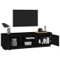 vidaXL Mueble de TV madera maciza de pino negro 140x35x40 cm vidaXL Mueble de TV madera maciza de pino negro 140x35x40 cm