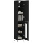 vidaXL Aparador de madera contrachapada negro 34,5x34x180 cm vidaXL Aparador de madera contrachapada negro 34,5x34x180 cm
