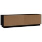 vidaXL Mueble de TV madera maciza de pino negro 140x35x40 cm vidaXL Mueble de TV madera maciza de pino negro 140x35x40 cm