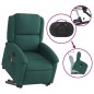 vidaXL Silla de masaje reclinable de pie de tela verde oscura