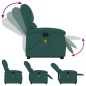 vidaXL Silla de masaje reclinable de pie de tela verde oscura