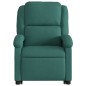 vidaXL Silla de masaje reclinable de pie de tela verde oscura