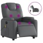 vidaXL Sillón de masaje reclinable eléctrico cuero sintético gris vidaXL Sillón de masaje reclinable eléctrico cuero sintético gris