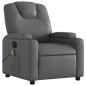 vidaXL Sillón de masaje reclinable eléctrico cuero sintético gris vidaXL Sillón de masaje reclinable eléctrico cuero sintético gris