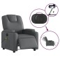 vidaXL Sillón de masaje reclinable eléctrico cuero sintético gris vidaXL Sillón de masaje reclinable eléctrico cuero sintético gris
