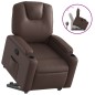 vidaXL Sillón reclinable elevable cuero sintético marrón vidaXL Sillón reclinable elevable cuero sintético marrón