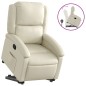 vidaXL Sillón reclinable elevable cuero artificial color crema vidaXL Sillón reclinable elevable cuero artificial color crema
