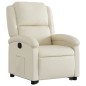 vidaXL Sillón reclinable elevable cuero artificial color crema vidaXL Sillón reclinable elevable cuero artificial color crema