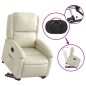 vidaXL Sillón reclinable elevable cuero artificial color crema vidaXL Sillón reclinable elevable cuero artificial color crema