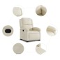 vidaXL Sillón reclinable elevable cuero artificial color crema vidaXL Sillón reclinable elevable cuero artificial color crema