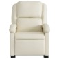 vidaXL Sillón reclinable elevable cuero artificial color crema vidaXL Sillón reclinable elevable cuero artificial color crema