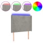 vidaXL Cabecero con LED de terciopelo gris claro 83x16x118/128 cm