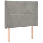 vidaXL Cabecero con LED de terciopelo gris claro 83x16x118/128 cm