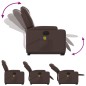 vidaXL Sillón de masaje elevable eléctrico cuero sintético marrón vidaXL Sillón de masaje elevable eléctrico cuero sintético marrón