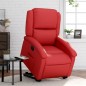 vidaXL Sillón reclinable elevable cuero artificial rojo vidaXL Sillón reclinable elevable cuero artificial rojo