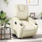 vidaXL Sillón reclinable elevable eléctrico de cuero sintético crema vidaXL Sillón reclinable elevable eléctrico de cuero sintético crema